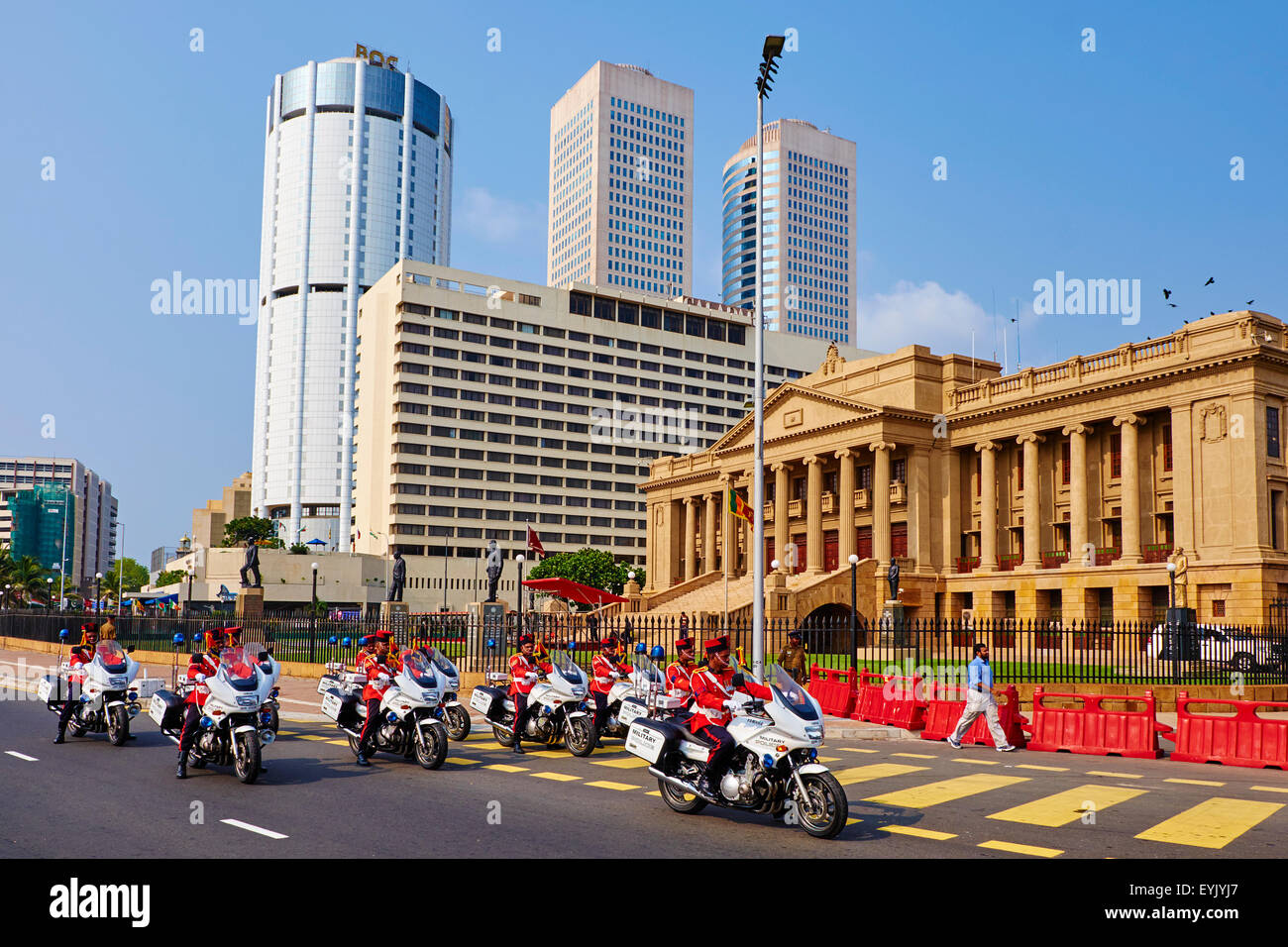 Sri Lanka, Colombo, Old city, Fort, Ancient Parliament Building, military parade Stock Photo