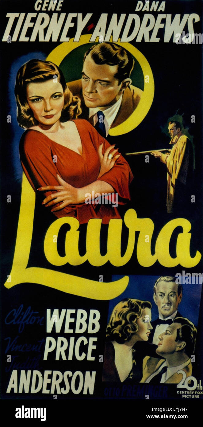 Laura - Gene Tierney - Movie Poster Stock Photo