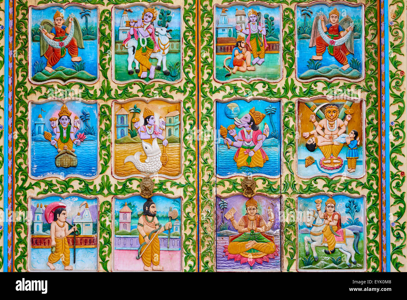 India, Gujarat, Kutch, Bhuj, Swaminarayan temple Stock Photo