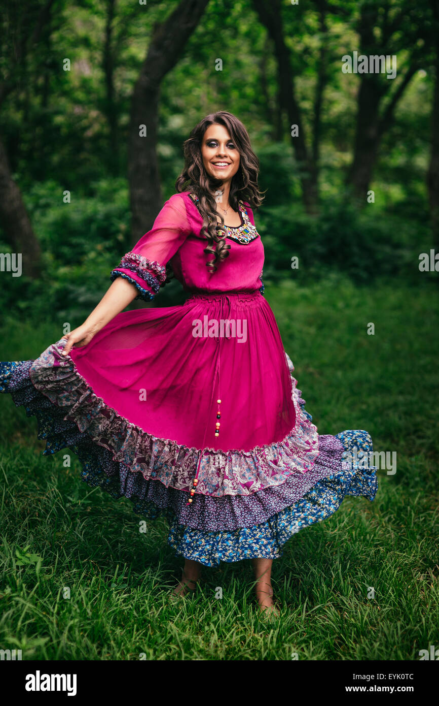 Portrait of a beautiful girl gypsy Stock Photo Alamy