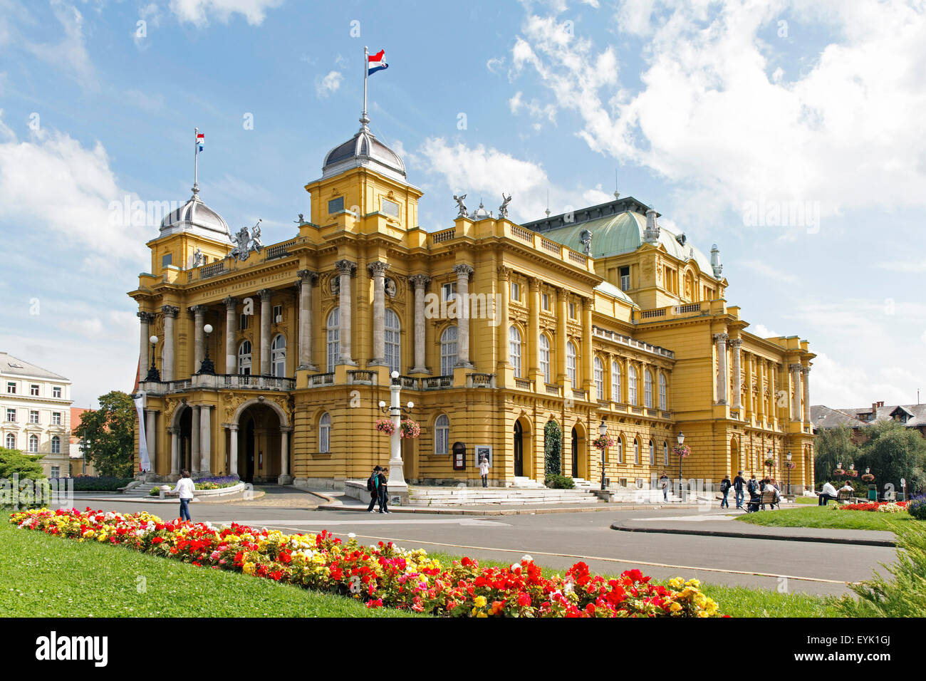 Marshal Tito Square, Croatian National Theatre, Zagreb, Croatia Stock Photo