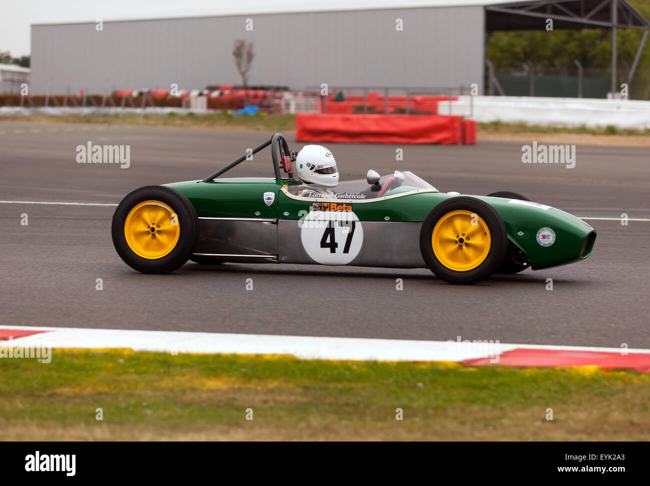 Lorraine Gathercole driving a Lotus 18, during the qualifying session for the Peter Arundell Trophy for Historic Formula Junior Stock Photo