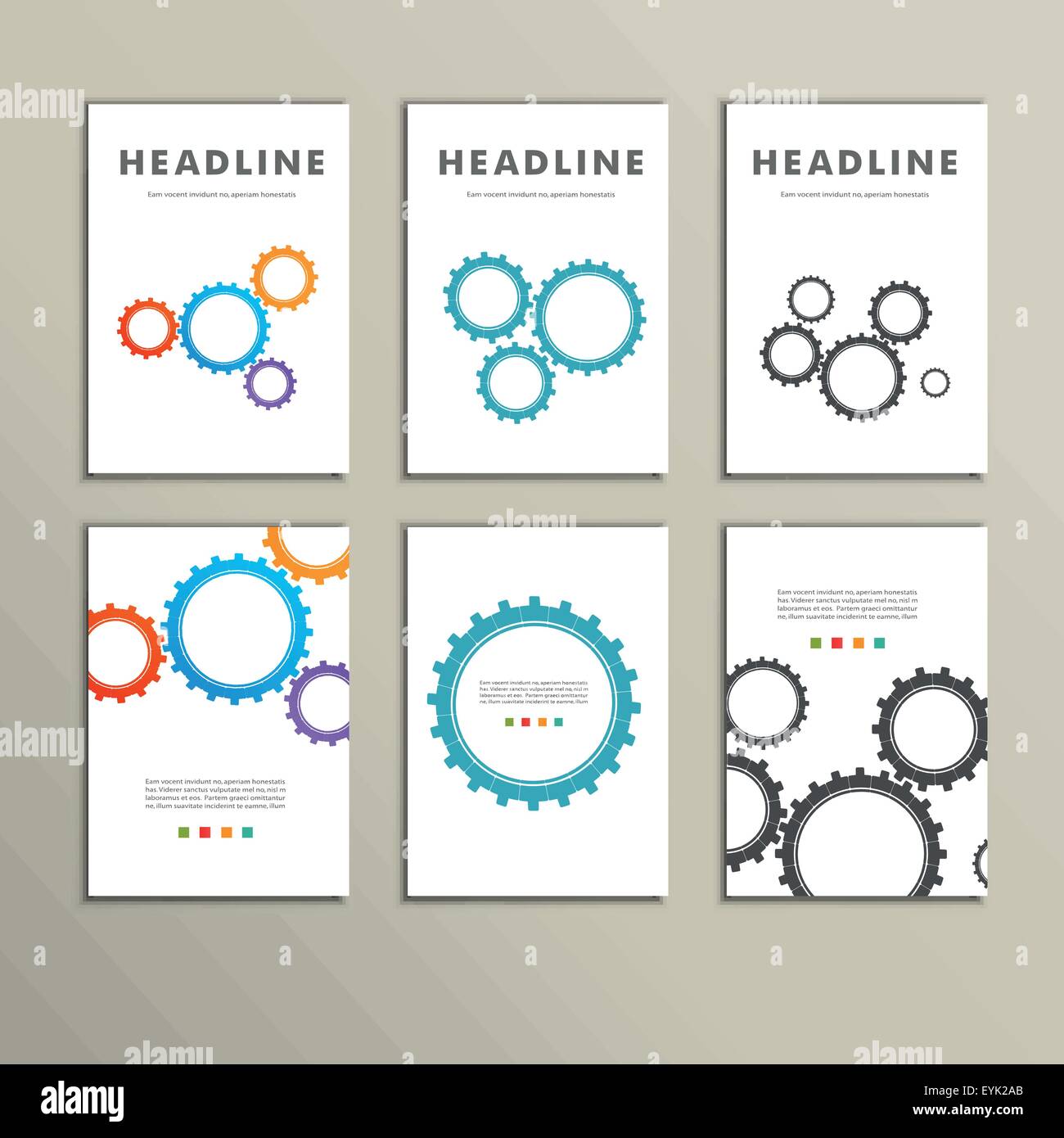 Set vector color design and concept gears Stock Vector Image & Art - Alamy