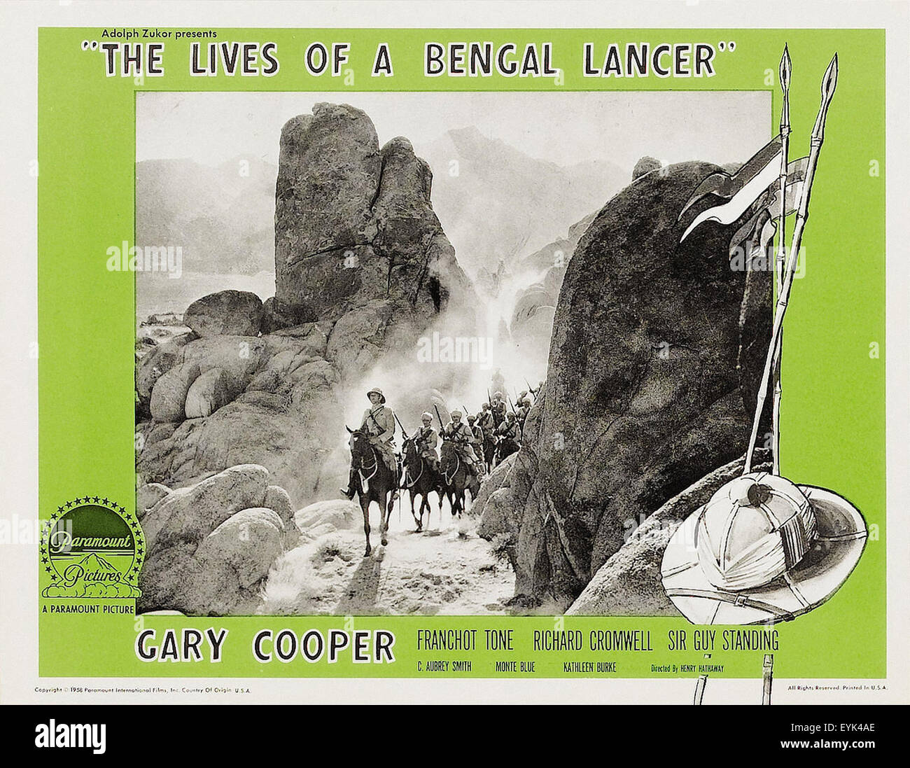 The Lives of a Bengal Lancer - Movie Poster Stock Photo