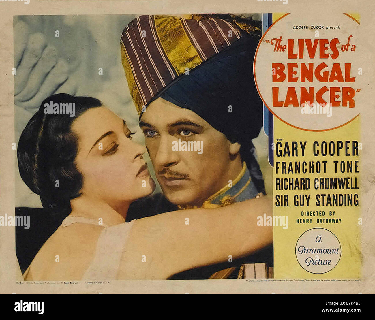The lives of a Bengal Lancer Gary Cooper movie poster