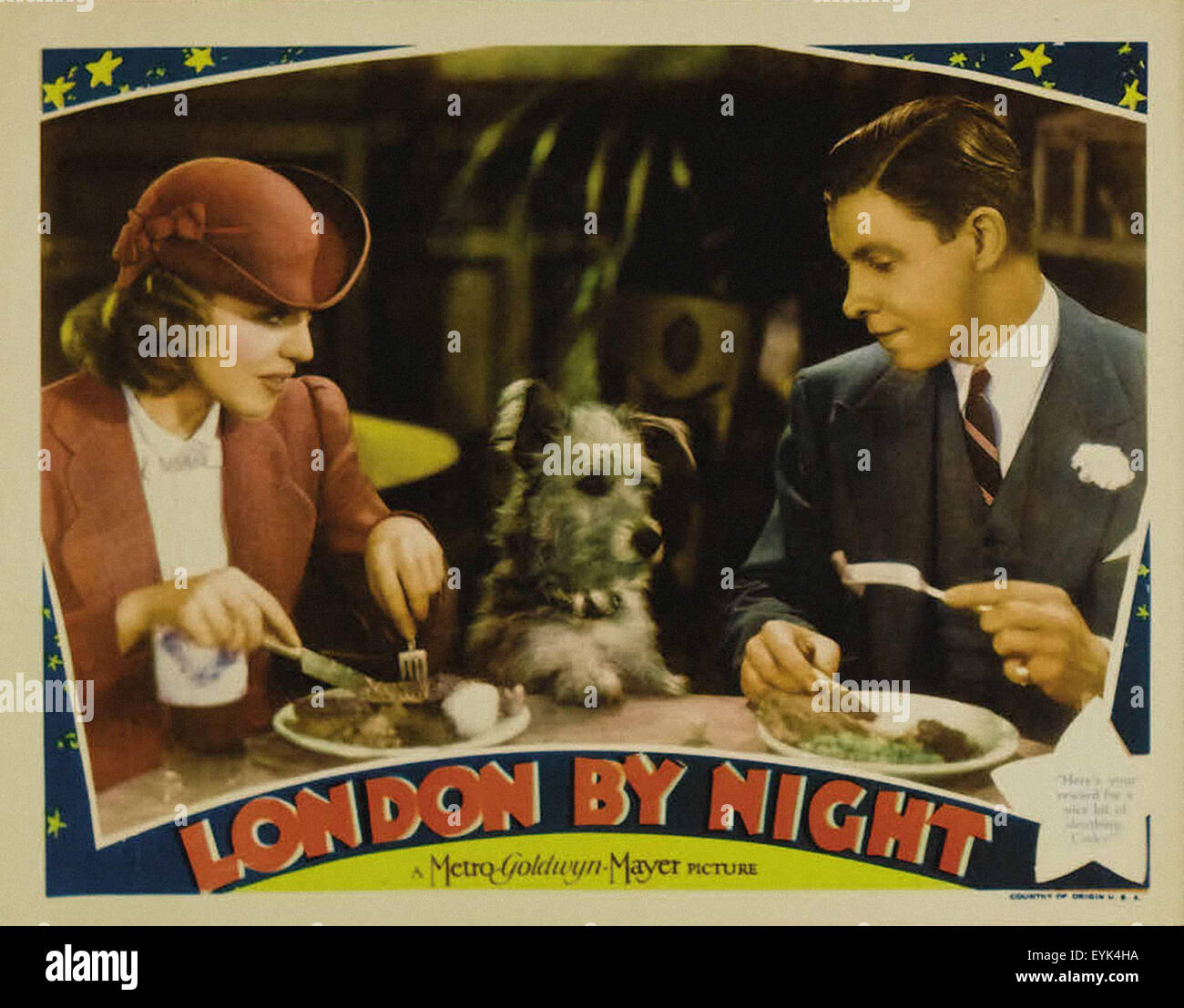 London by Night - Movie Poster Stock Photo