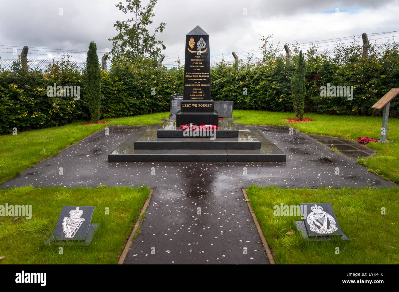 Memorial garden at Tamlaghtfinlagan Parish Church, Ballykelly, Northern Ireland Stock Photo