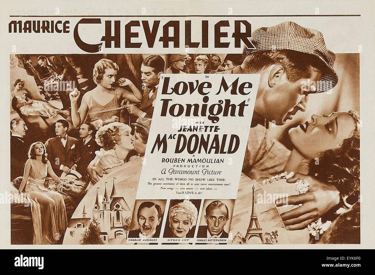 Love Me Tonight - Maurice Chevalier - Movie Poster Stock Photo