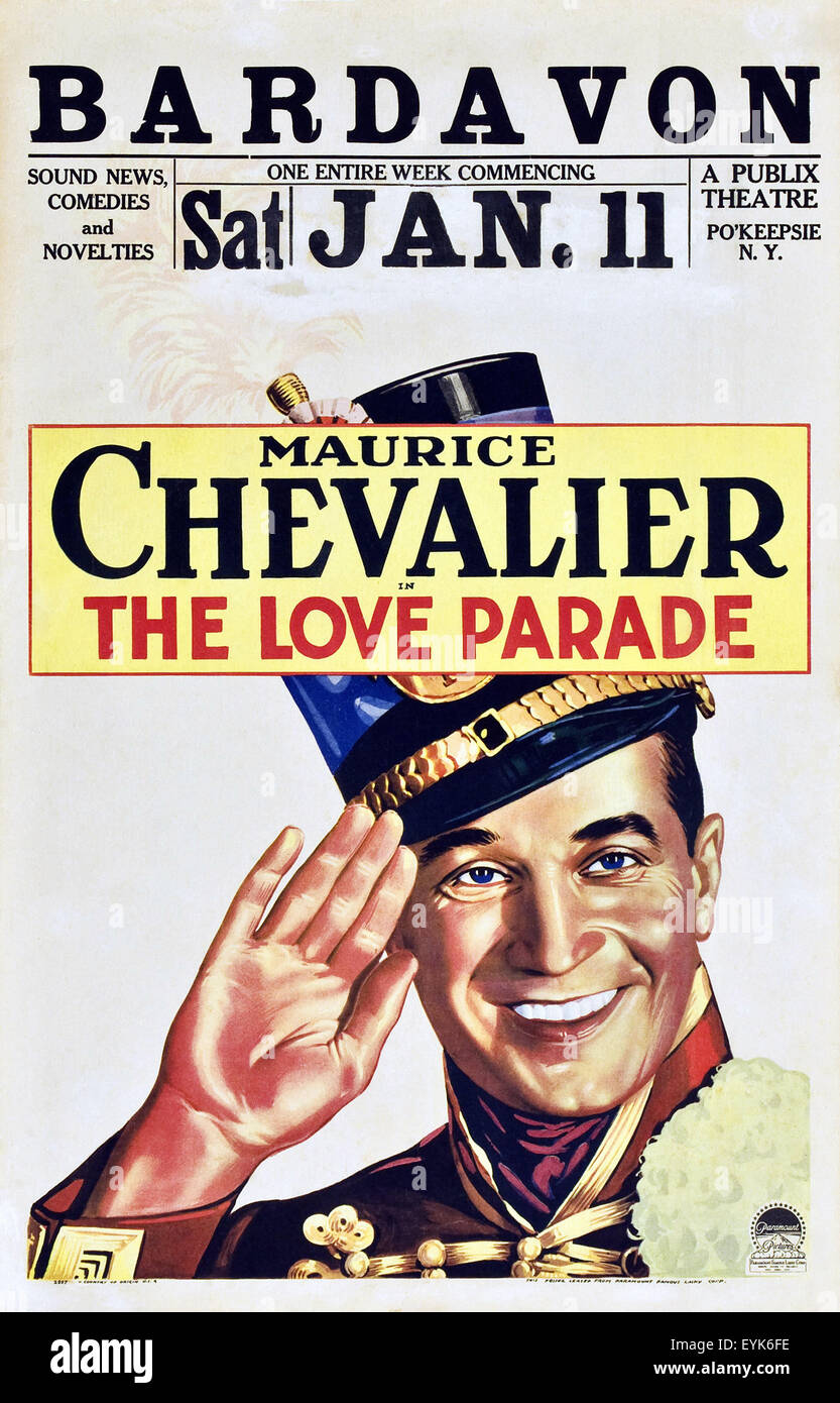 The Love Parade - Maurice Chevalier - Movie Poster Stock Photo