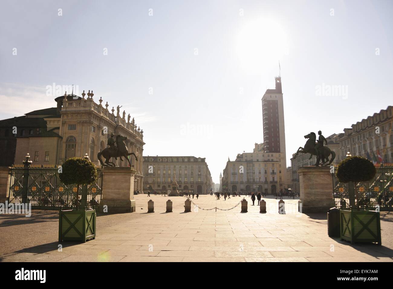 Piazza Castello, Madama Palace, oldest skyscraper, Turin, Piedmont, Italy Stock Photo