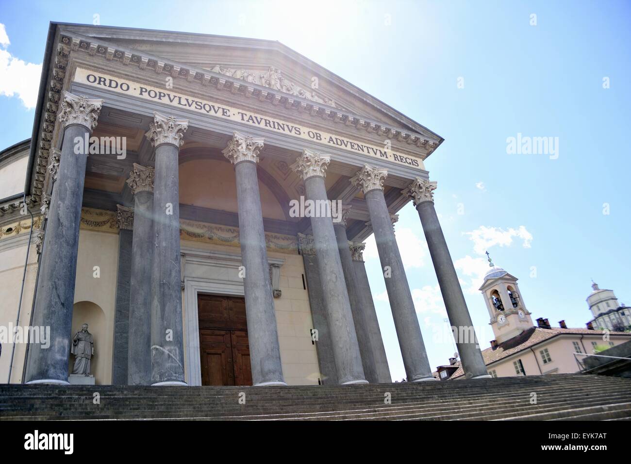 Gran Madre Church, Monte dei Cappuccini in background, Turin, Piedmont, Italy Stock Photo