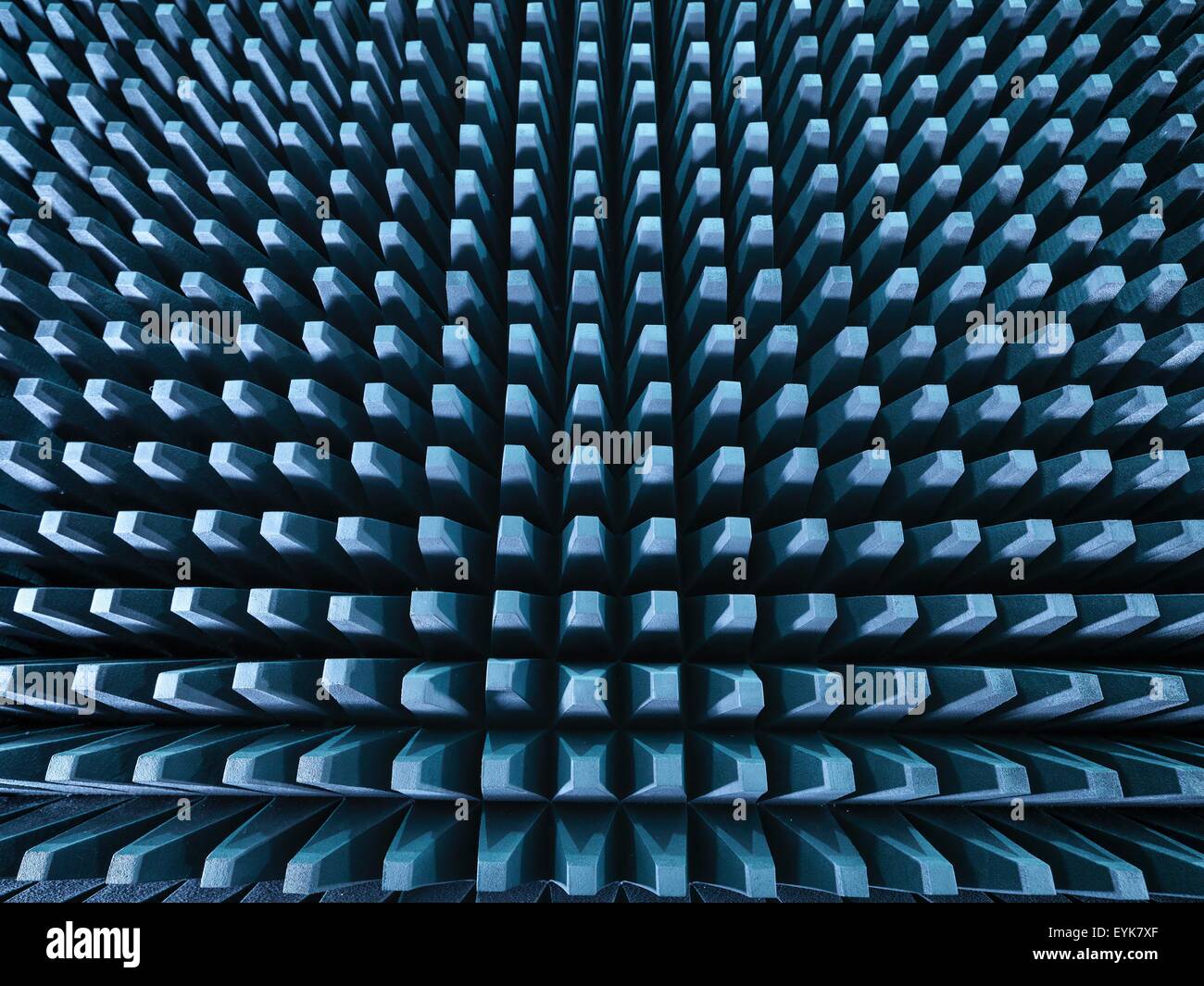 Anechoic chamber with radio frequency absorber material, close up Stock Photo