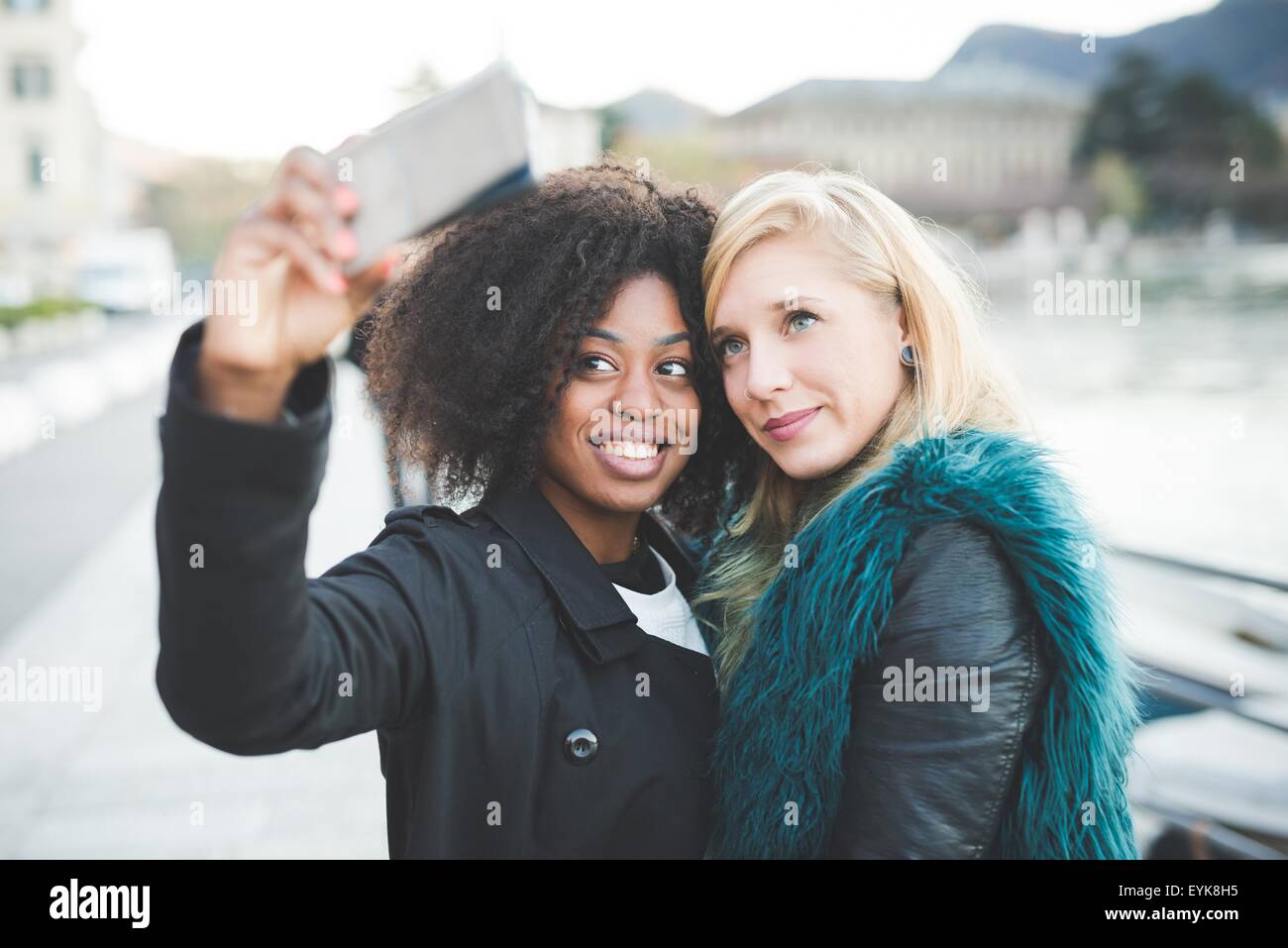 Two women posing selfie hi-res stock photography and images - Alamy