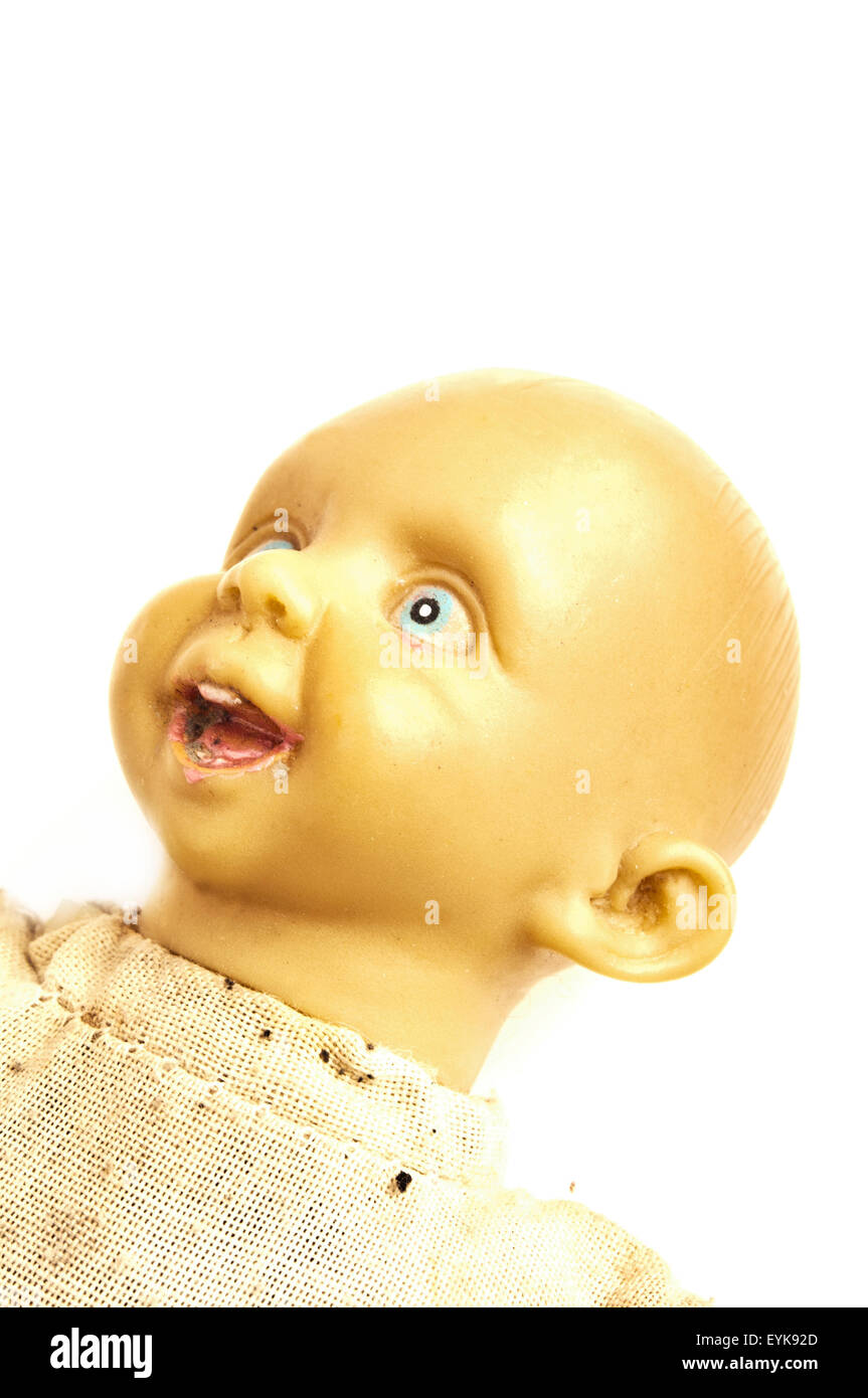 weird doll isolated Stock Photo