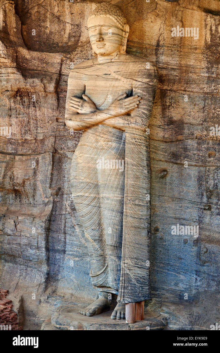 Sri Lanka, Ceylon, North Central Province, ancient city of Polonnaruwa, UNESCO World Heritage Site, Gal Vihara, standing Buddha Stock Photo