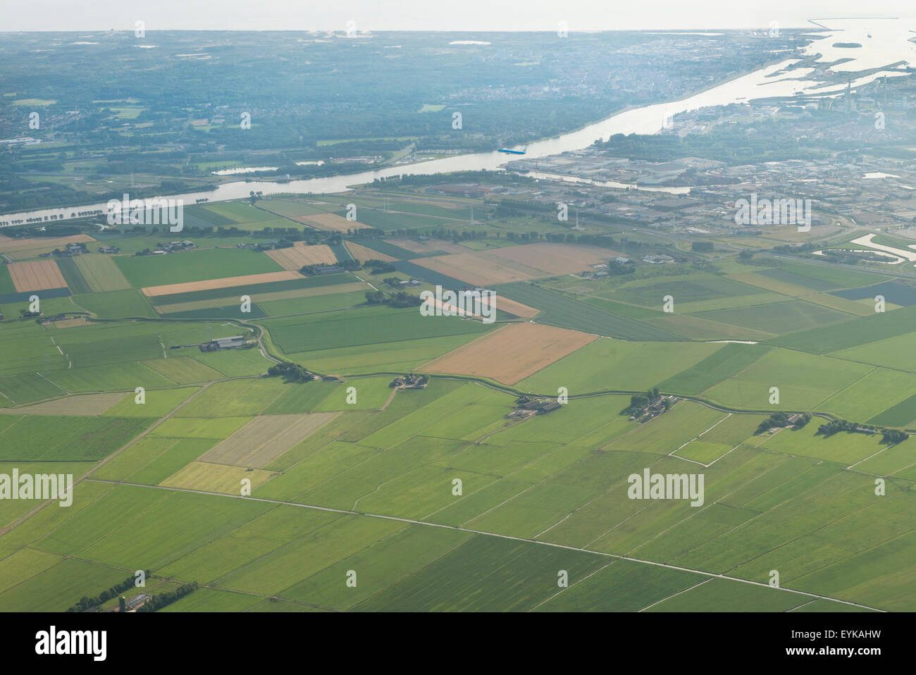 Port of IJmuiden from the air, The Netherlands Stock Photo