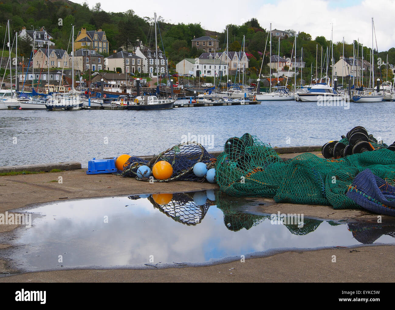 Tarbert Harbour and heritage village which lies on the shores of Loch Fyne in Argyll, in Scotland, UK. Stock Photo