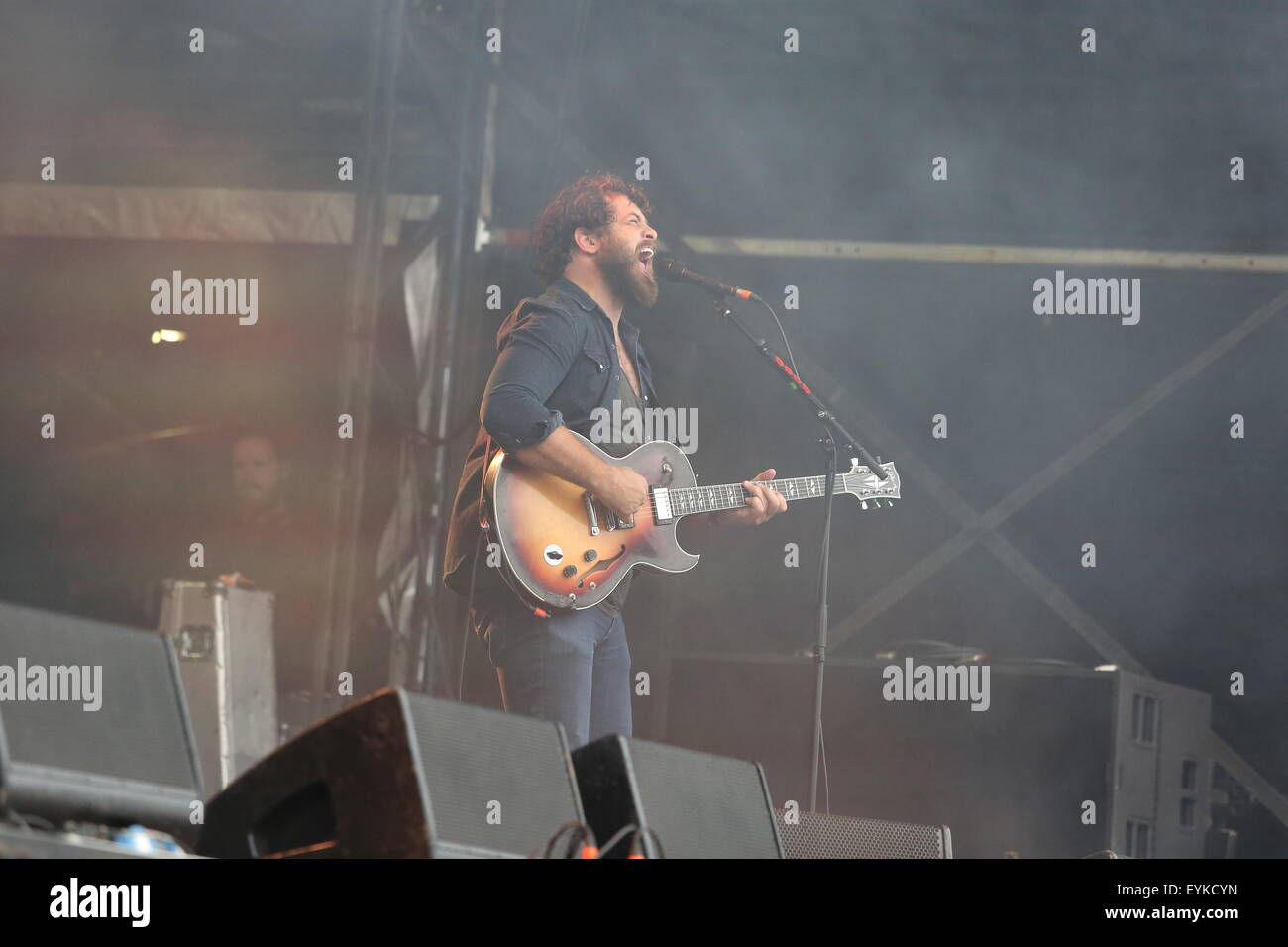 Penrith, Cumbria, UK. 31st July, 2015. Augustines perform live on the Main Stage at Kendal Calling 2015. Credit:  SJN/Alamy Live News Stock Photo