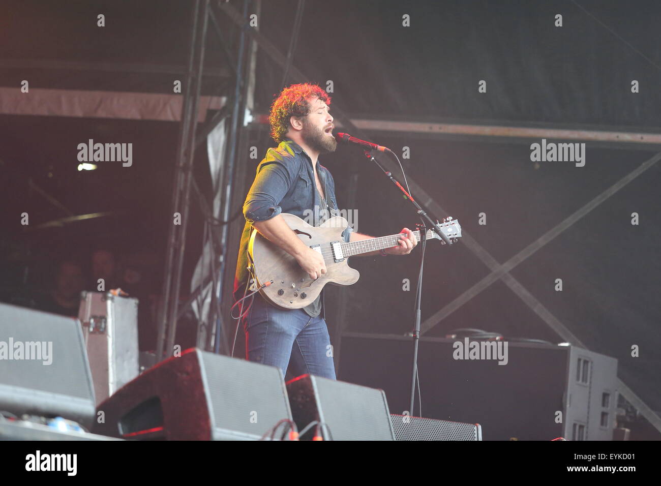 Penrith, Cumbria, UK. 31st July, 2015. Augustines perform live on the Main Stage at Kendal Calling 2015. Credit:  SJN/Alamy Live News Stock Photo