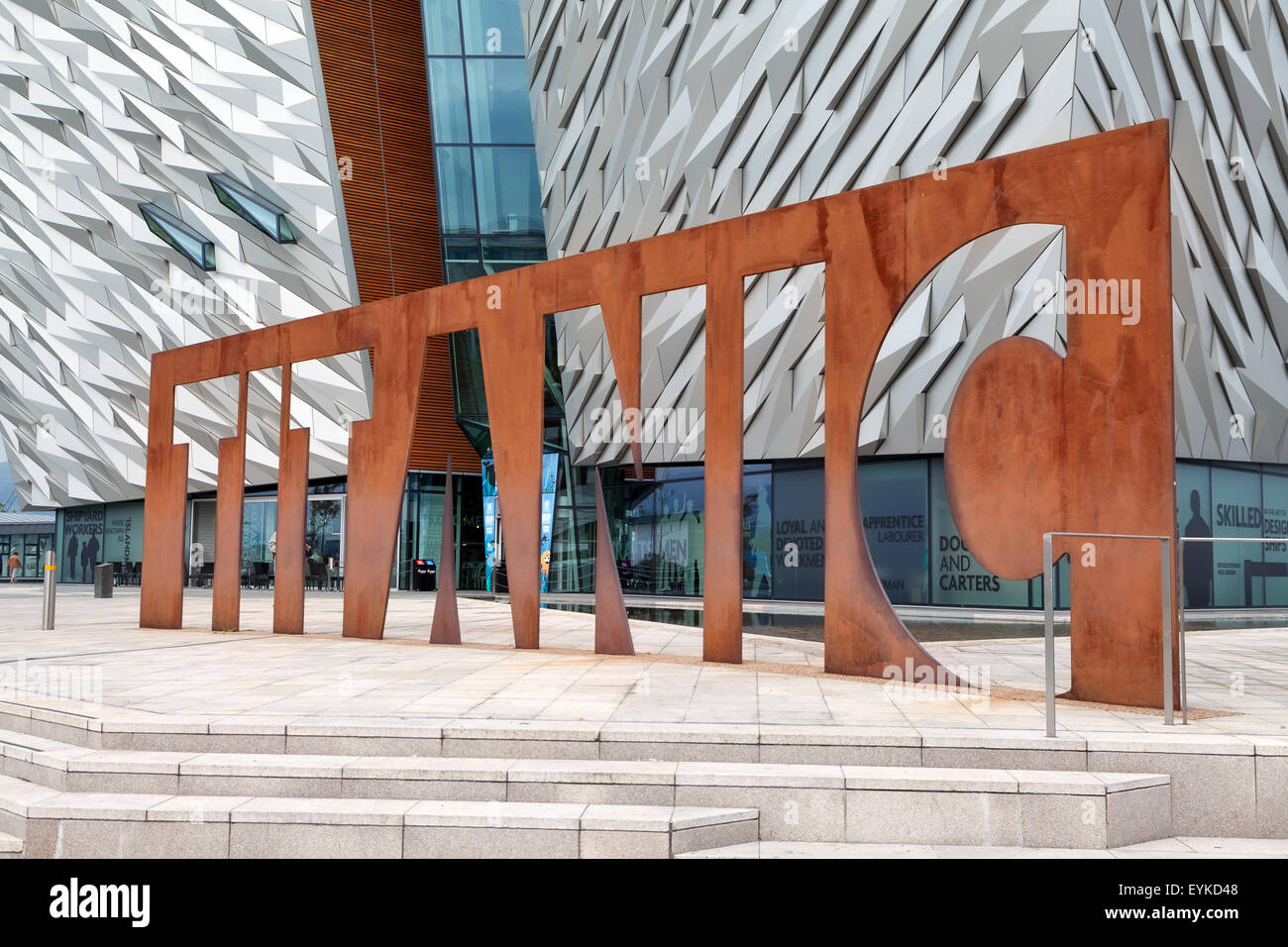 Titanic Belfast sign Stock Photo