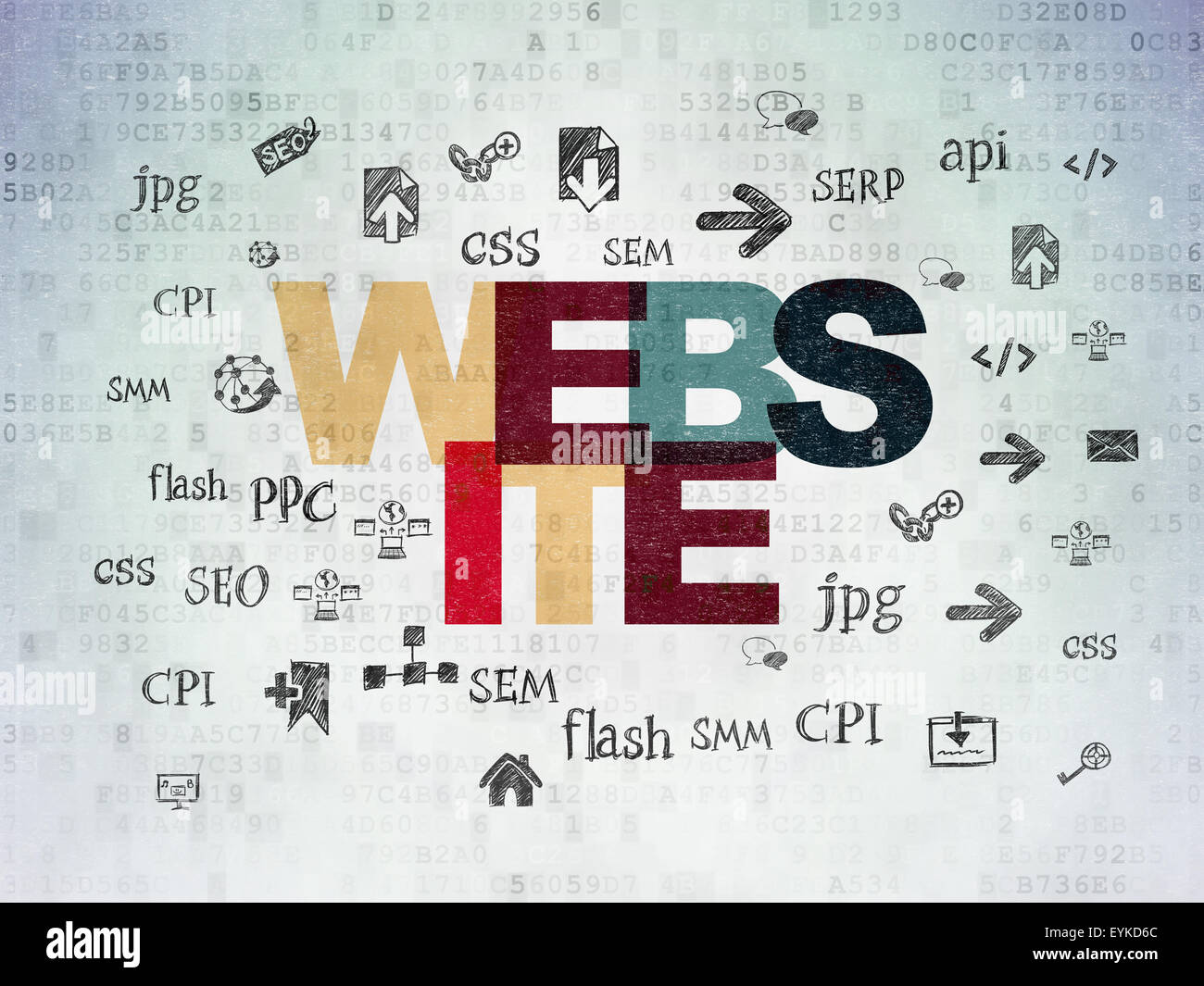 Web development concept: Website on Digital Paper background Stock ...