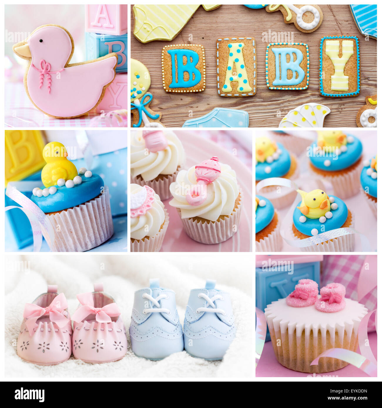Collection of baby shower images Stock Photo