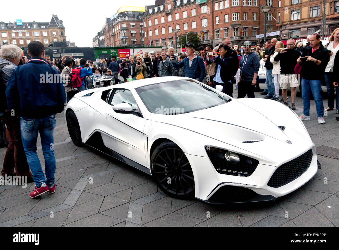 Copenhagen, Denmark, July 31st, 2015. The Danish developed car Zenvo drives away from the