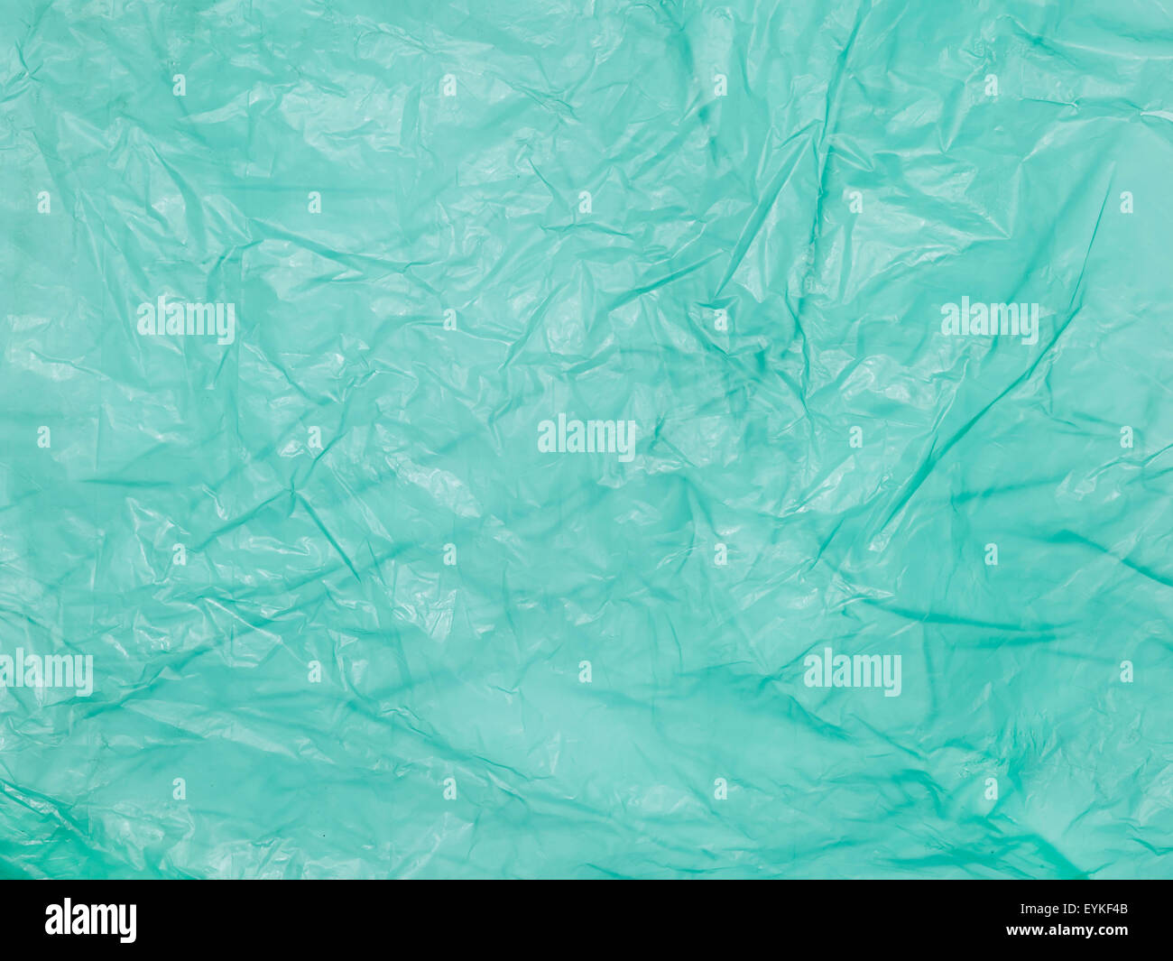 green plastic wrap with crinkles Stock Photo