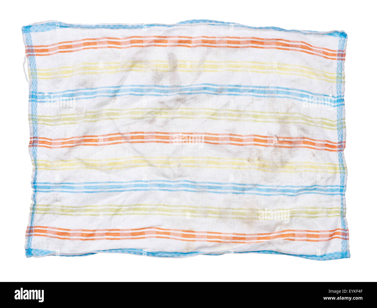White towel with coloured stripes Stock Photo