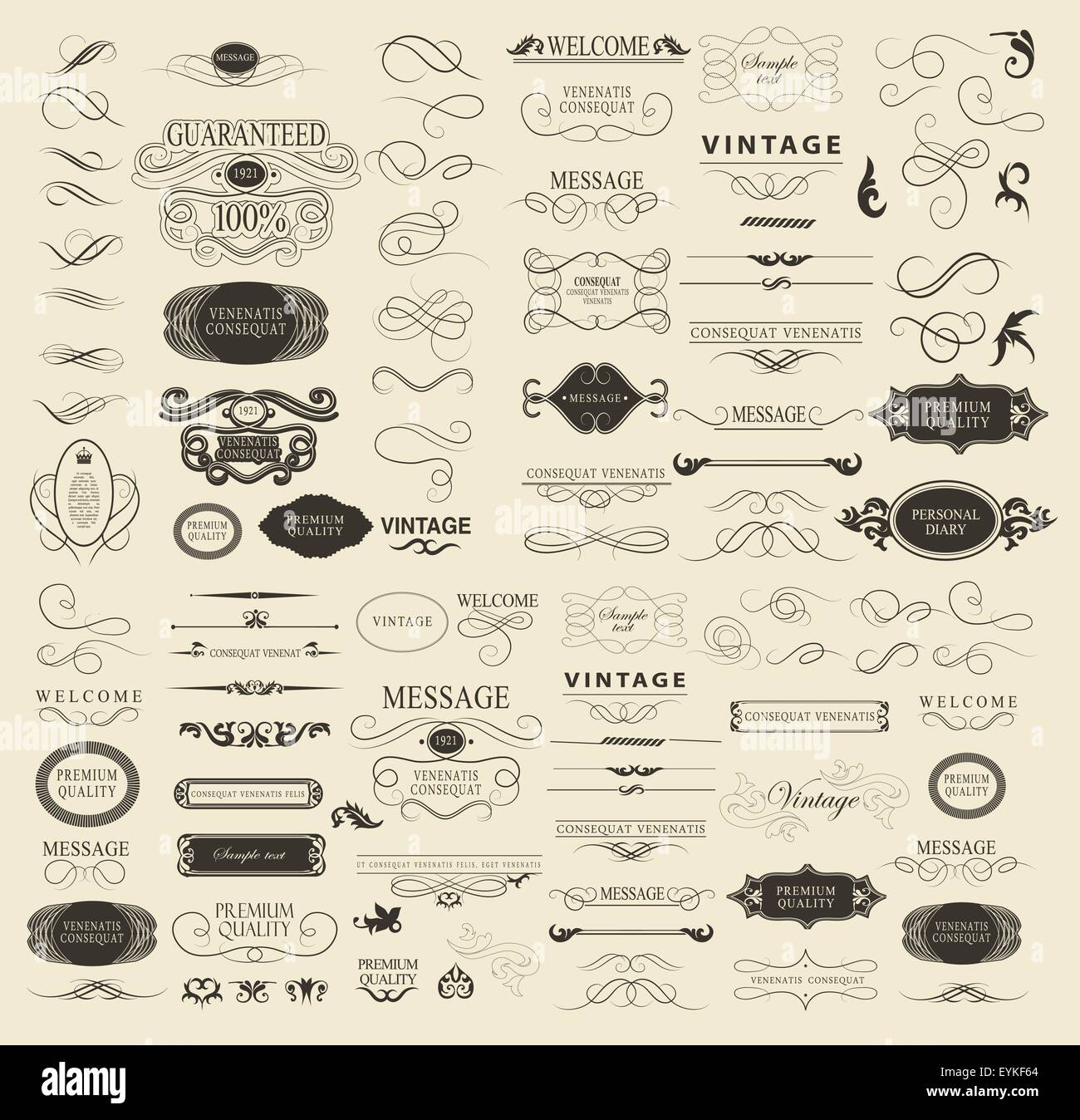 Set of calligraphic elements for design Stock Vector Image & Art - Alamy