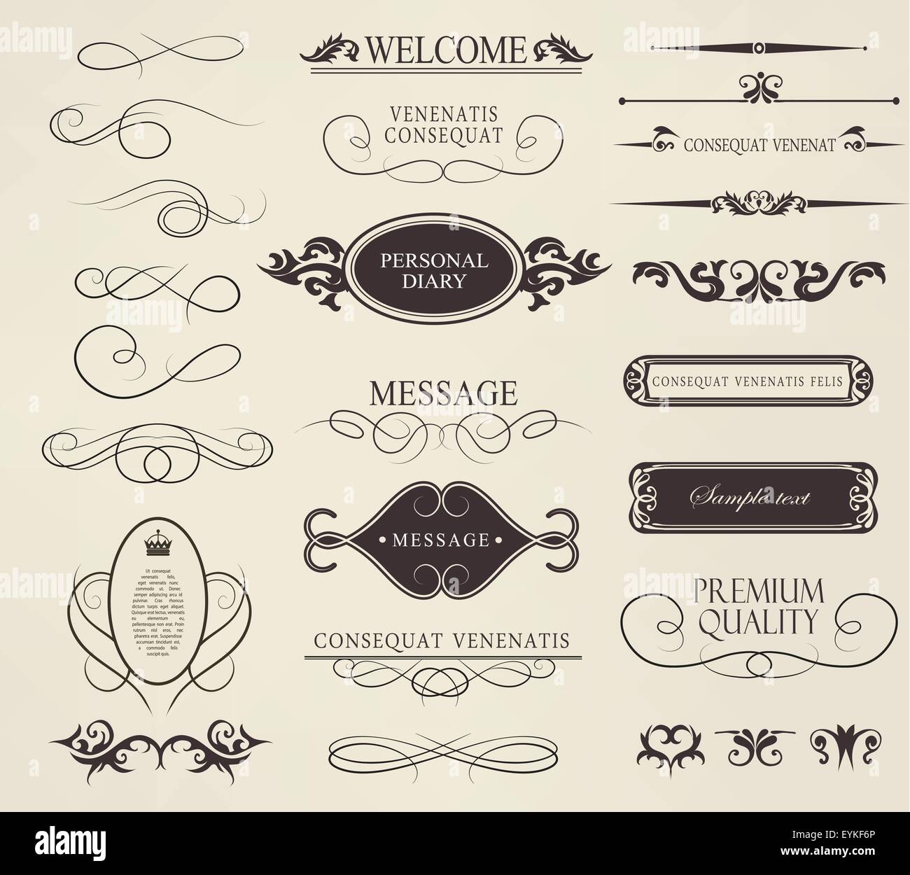 Set of calligraphic elements for design Stock Vector Image & Art - Alamy
