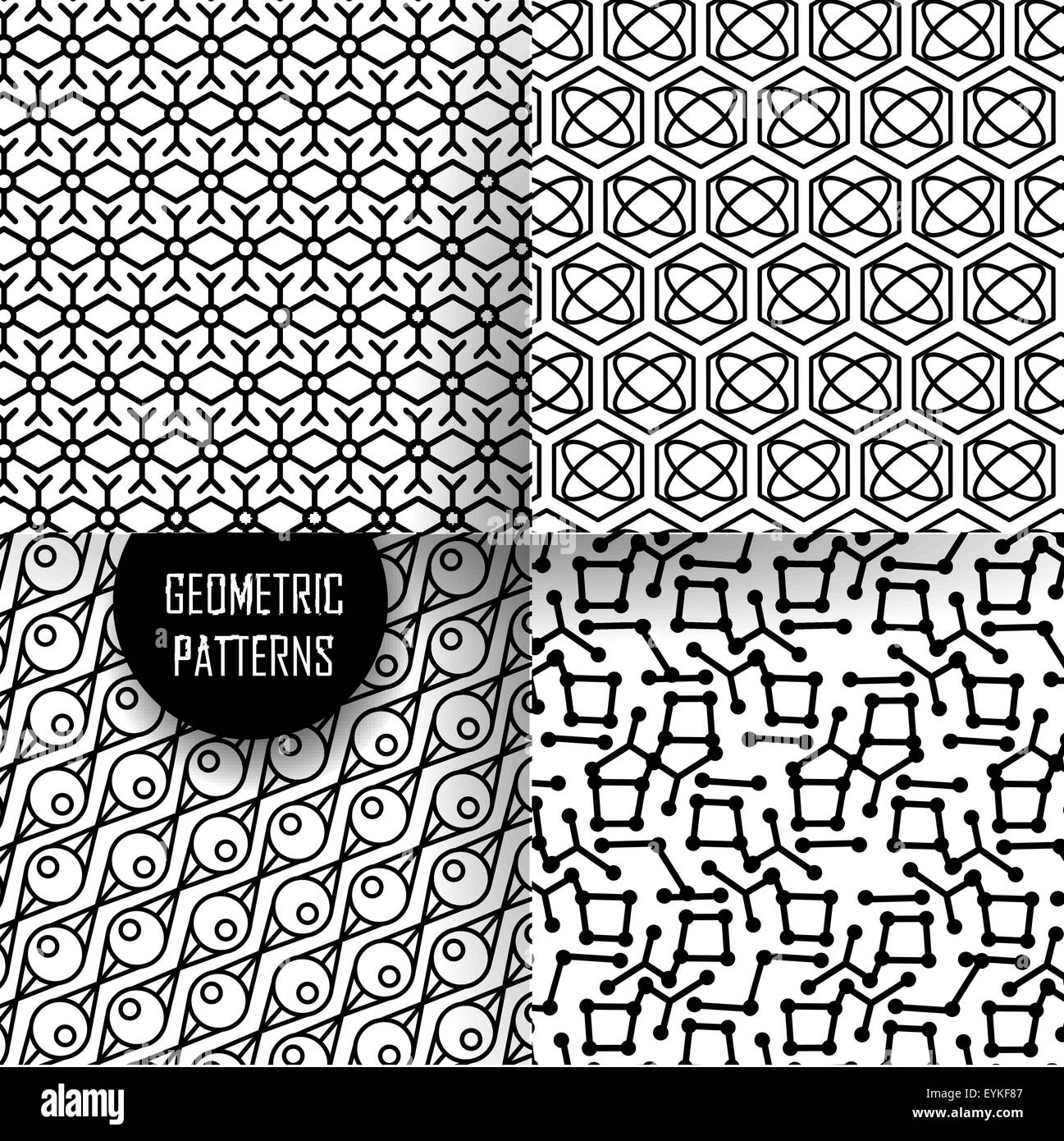 geometric pattern in op art design. Black and white art Stock Vector