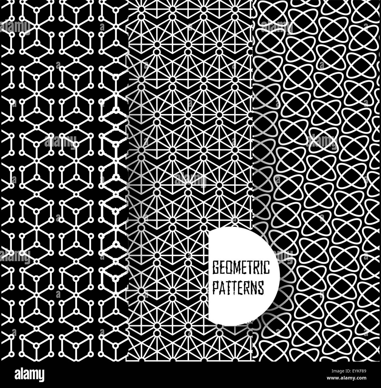 geometric pattern in op art design. Black and white art Stock Vector