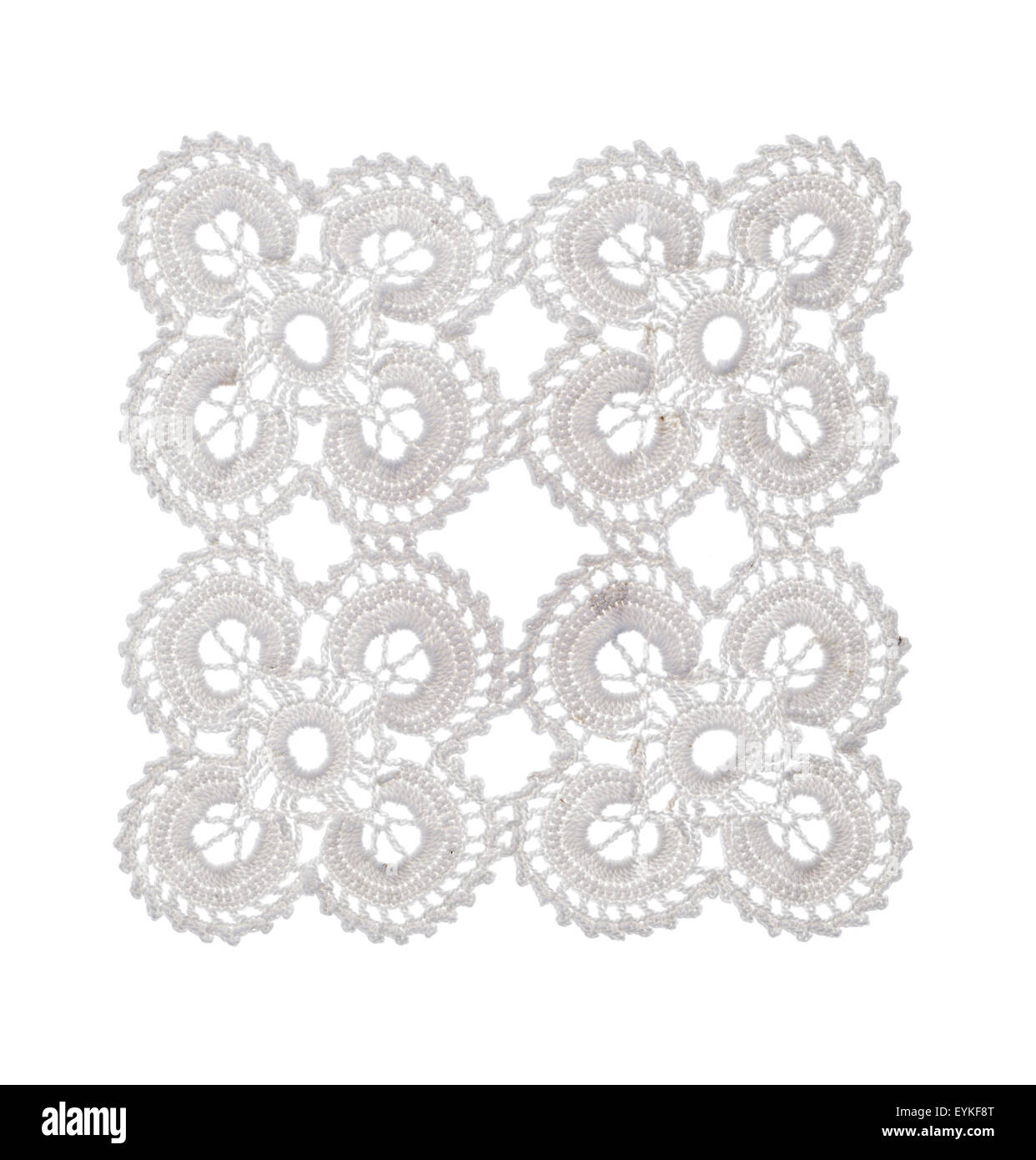White lace doily before background as a cut out Stock Photo