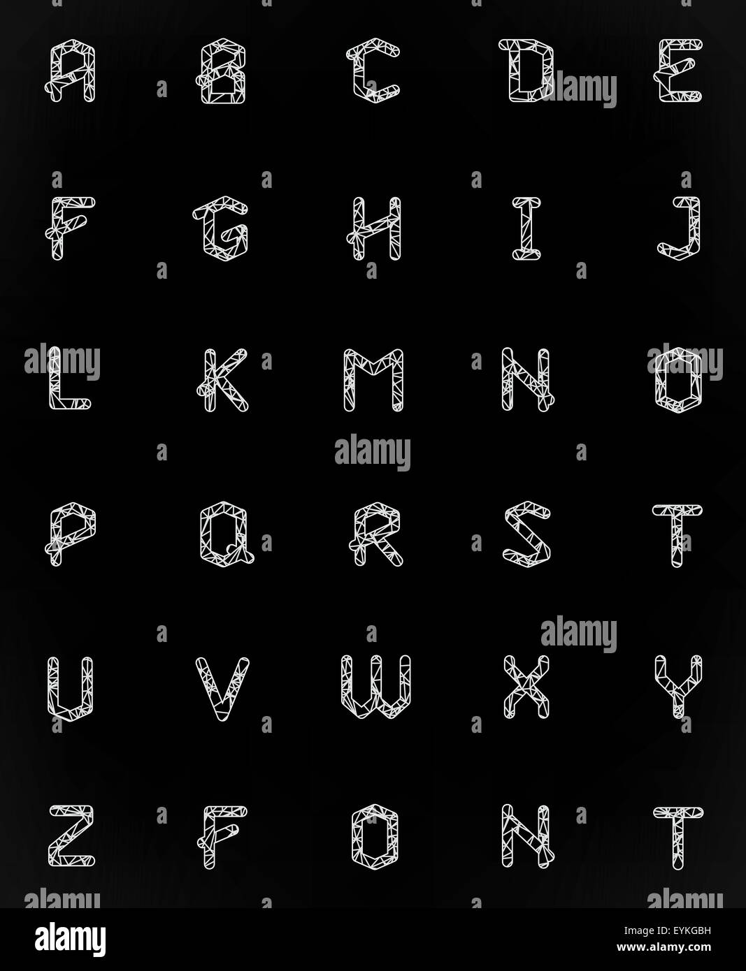 Character alphabet Black and White Stock Photos & Images - Alamy