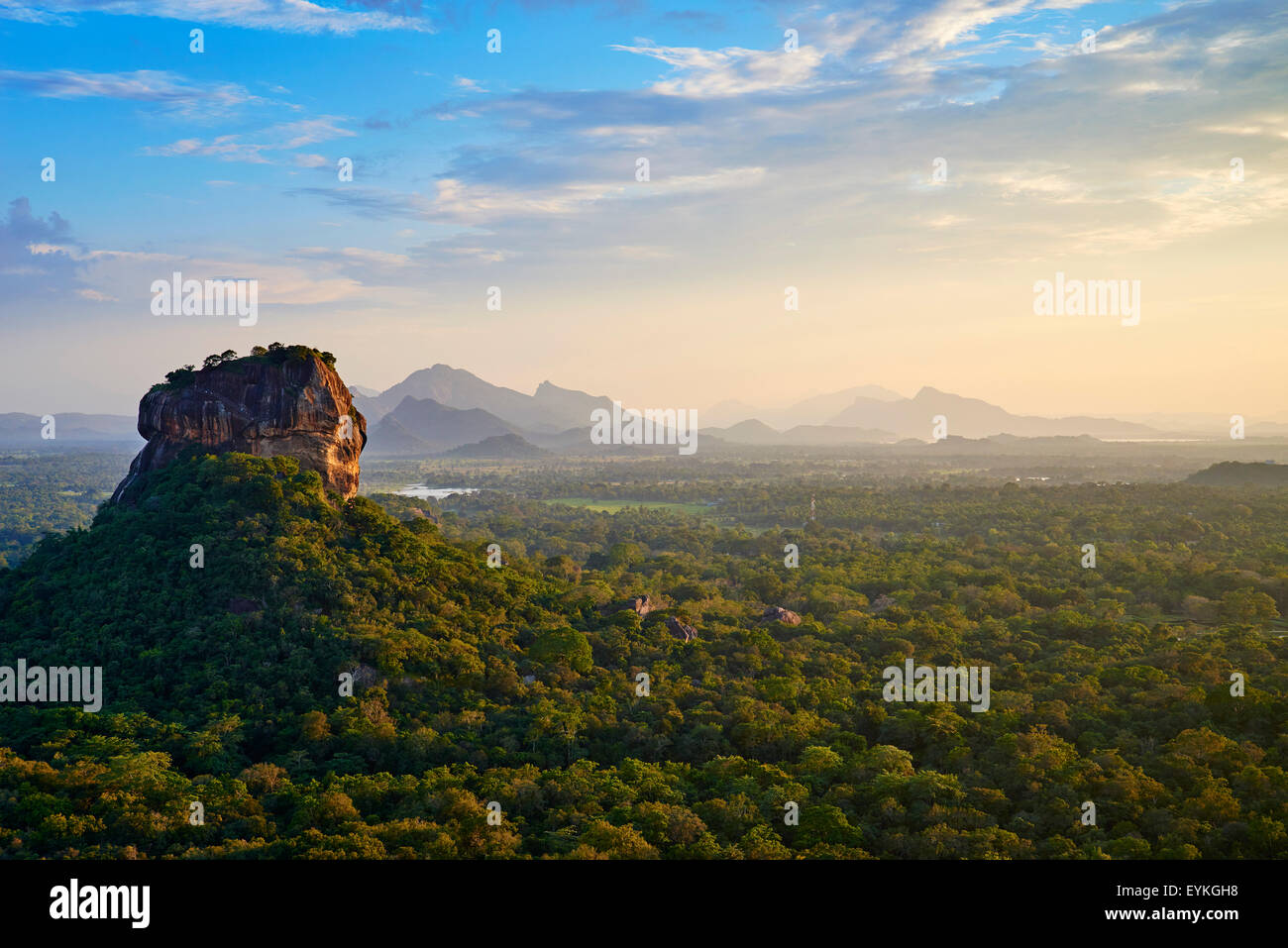 Sri Lanka, Ceylon, North Central Province, Sigiriya Lion Rock fortress, UNESCO world heritage site Stock Photo
