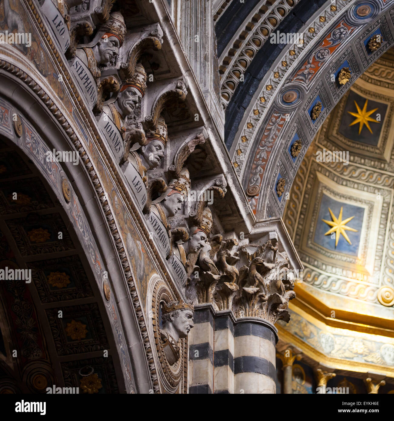 Interior of Siena Cathedral in Tuscany, Italy Stock Photo