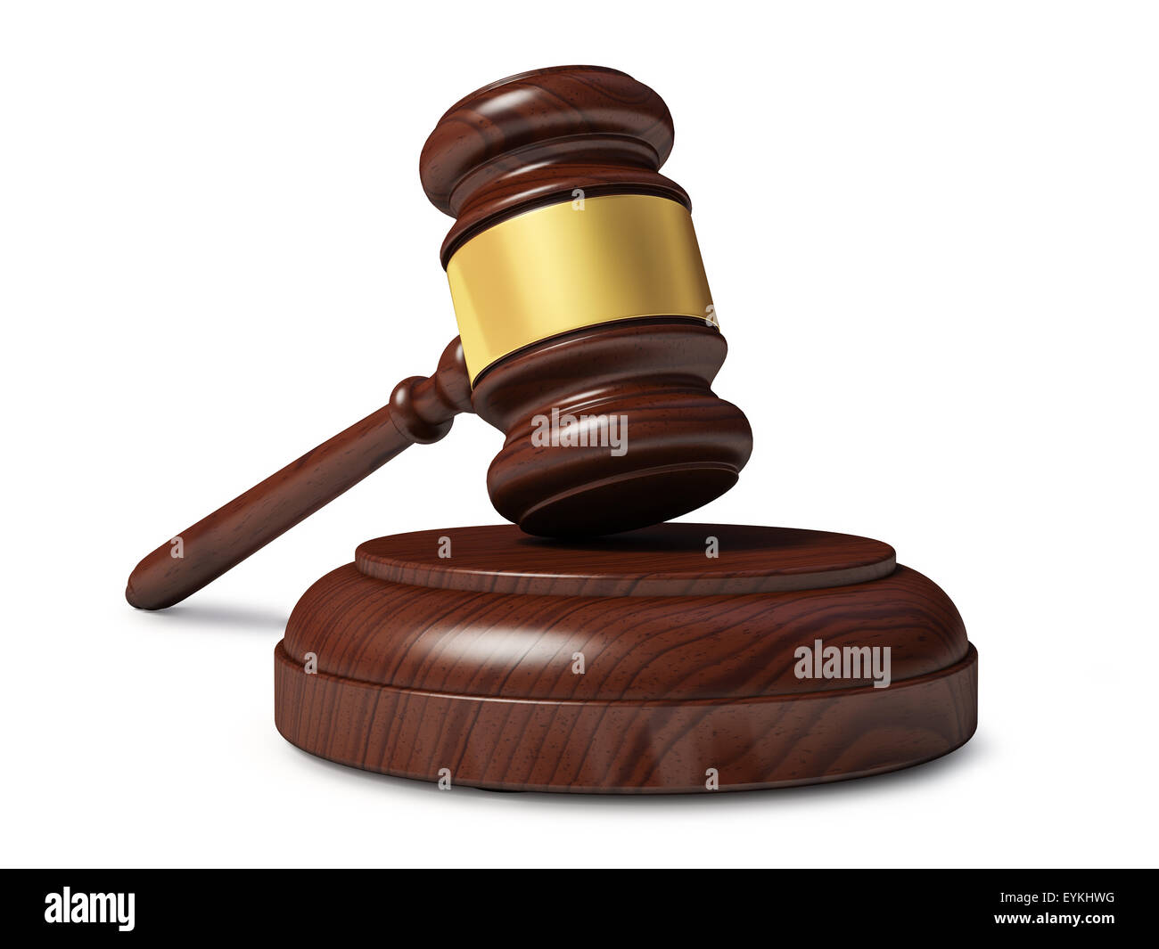 Wooden judge gavel isolated on white background Stock Photo
