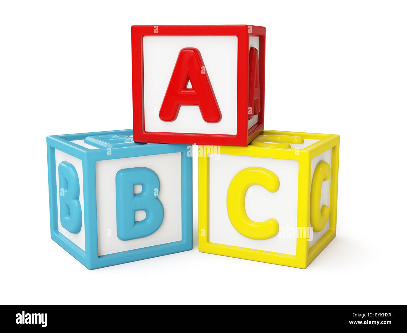 ABC alphabet building blocks with letters isolated on white Stock Photo