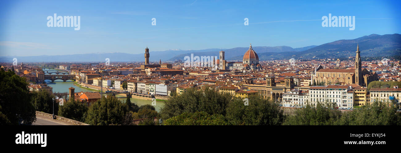 The City of Florence seen from Michelangelo Square Stock Photo