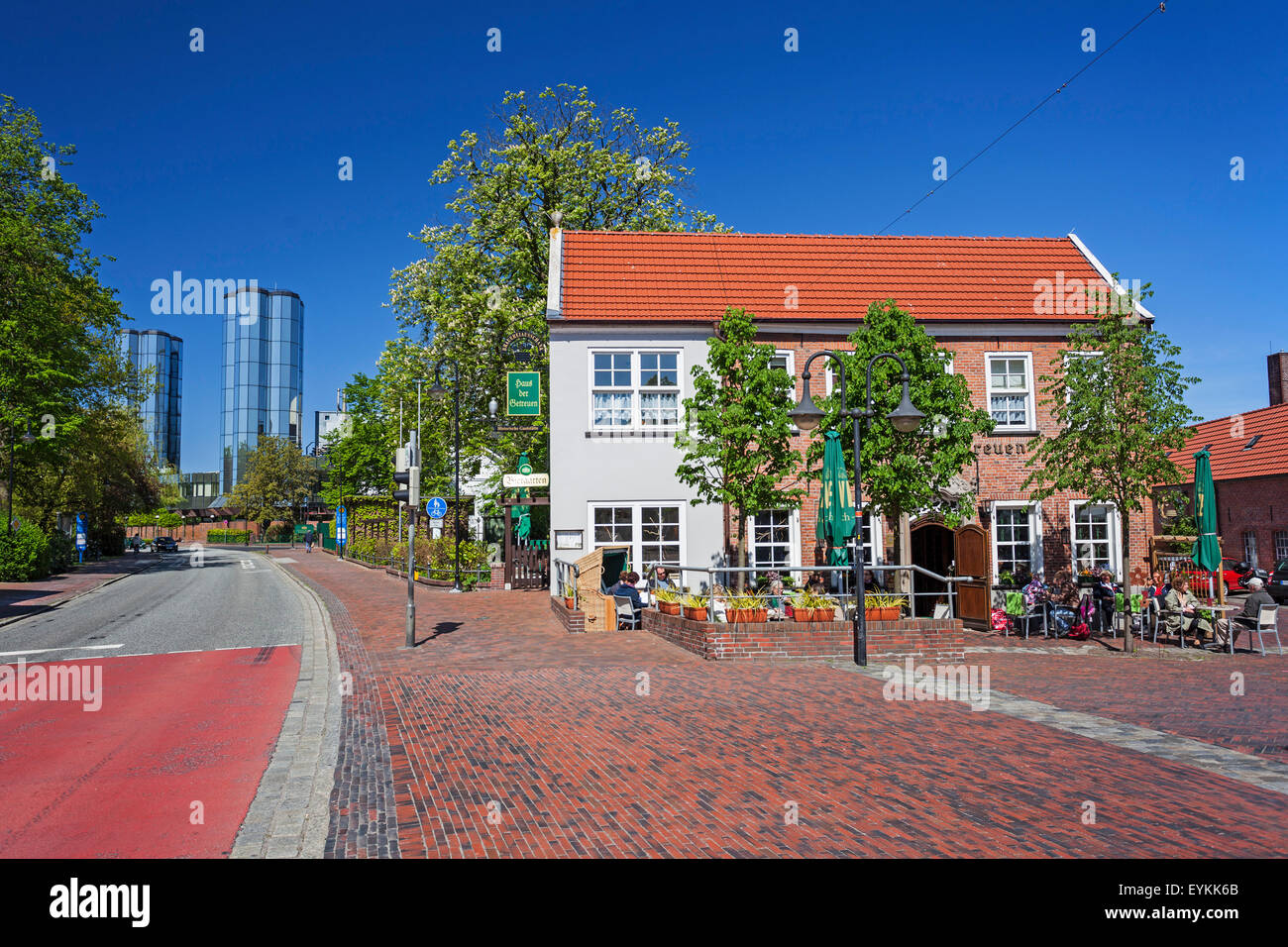 Restaurant house of the faithful, Frisian brewery to Jever, Friesland, Lower Saxony, Germany, Stock Photo