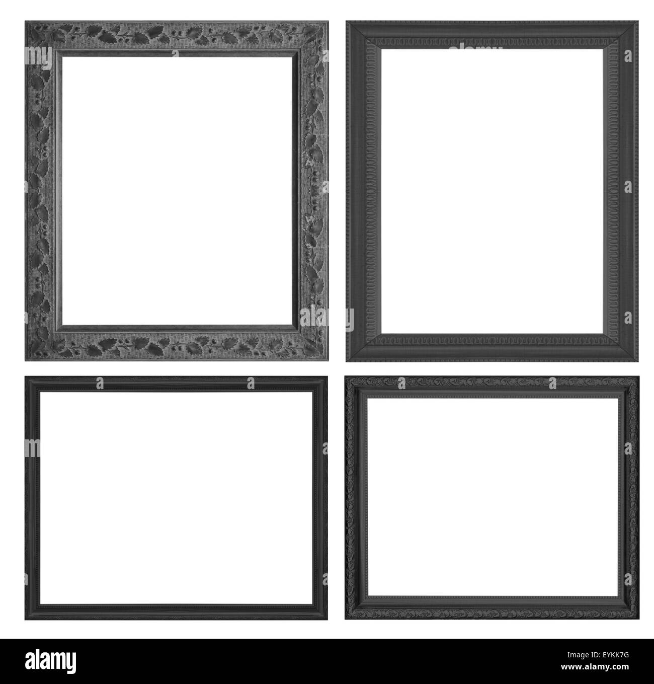 Black picture frame isolated on white background Stock Photo - Alamy