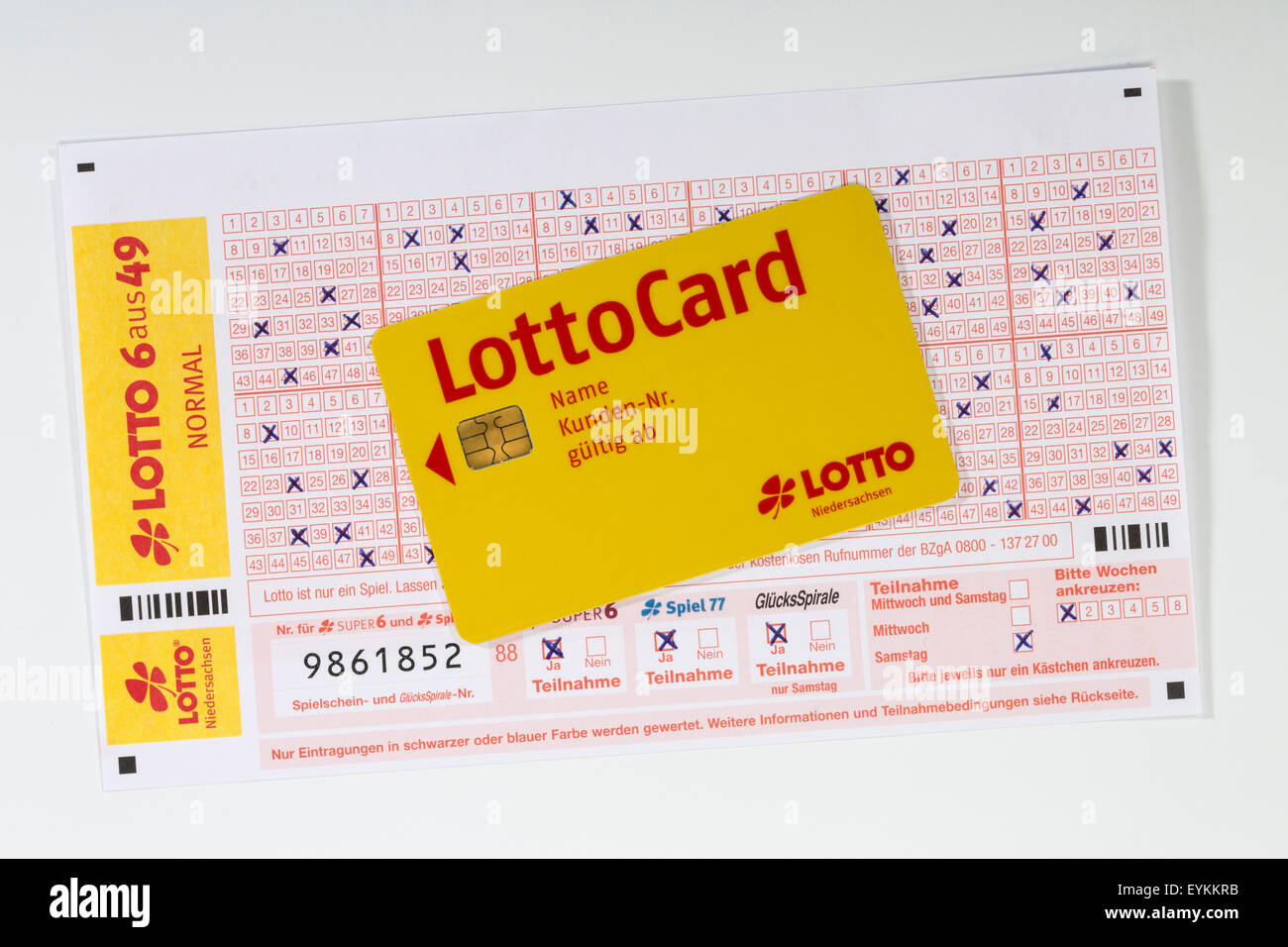 Lottery coupon, satisfactorily, LottoCard Stock Photo - Alamy