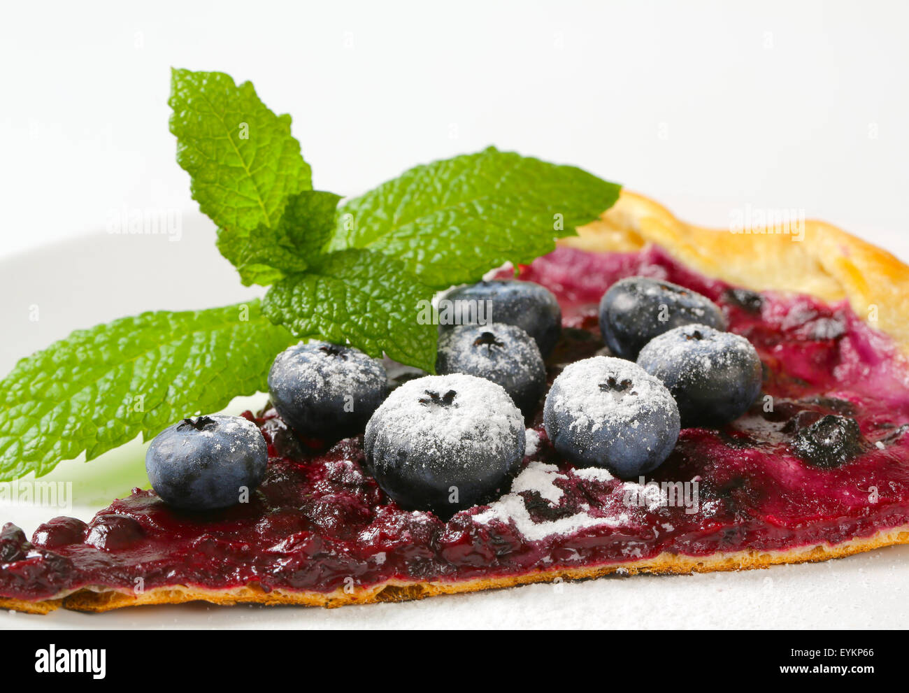 French cuisine - Quark and blueberry flammkuchen Stock Photo