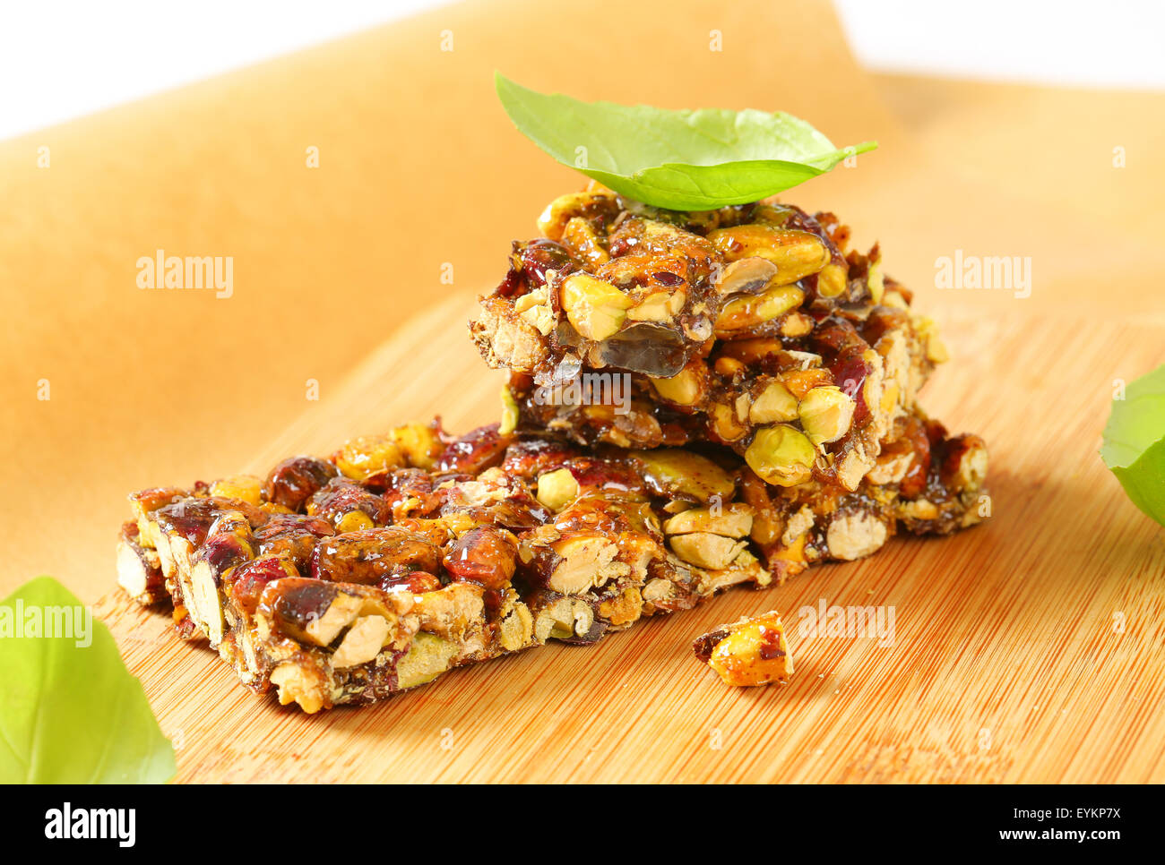 Studio shot of pistachio nut bar Stock Photo Alamy