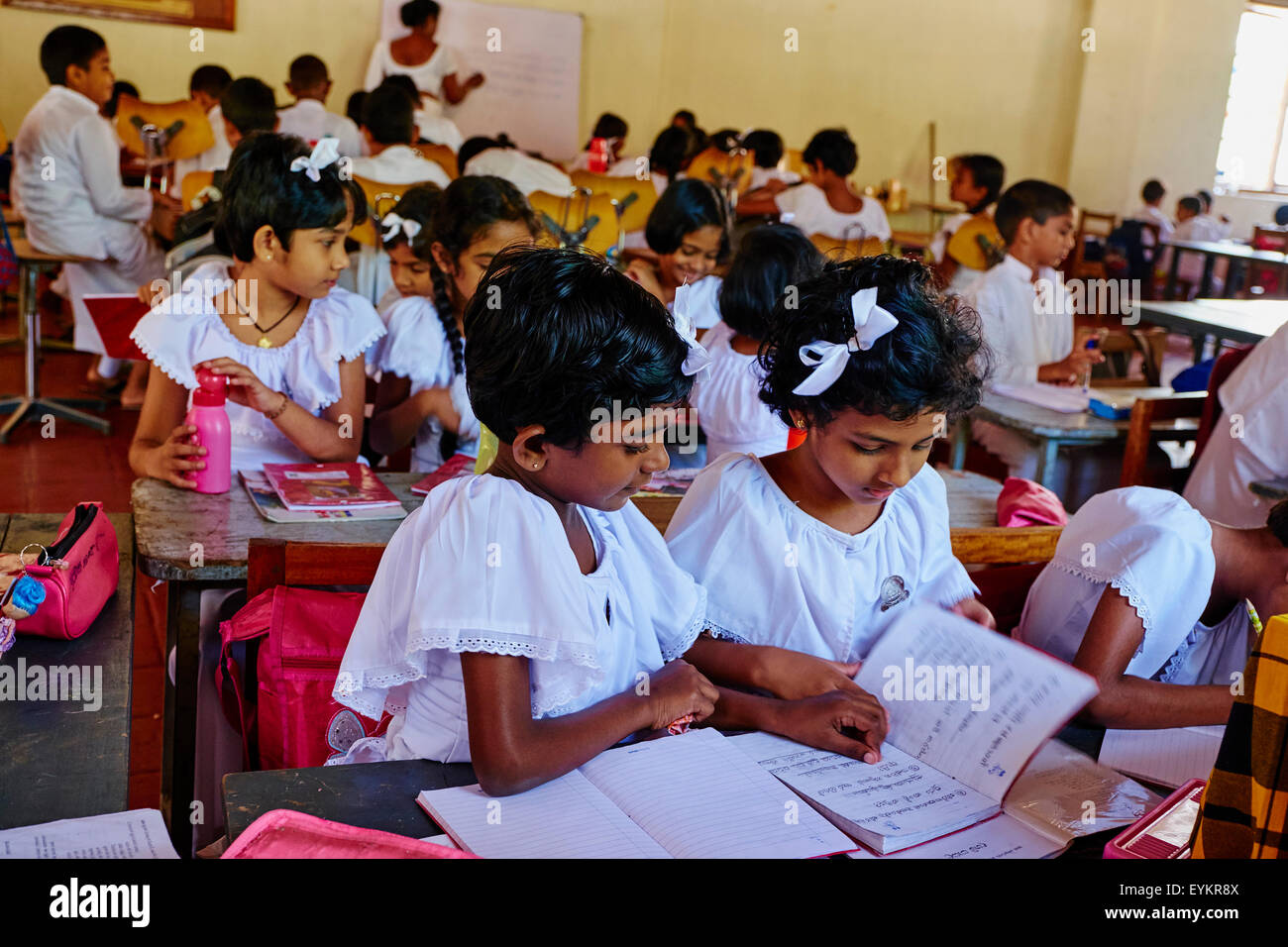 Sri Lanka, Ceylon, North Central Province, Kandy, UNESCO World Heritage city, Sunday school Stock Photo