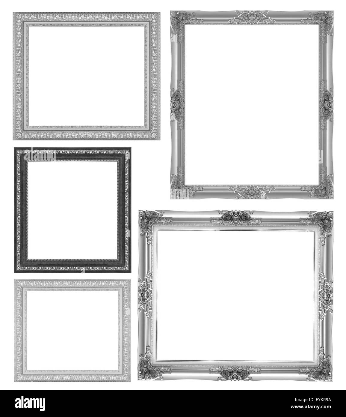 Black picture frame isolated on white background Stock Photo - Alamy