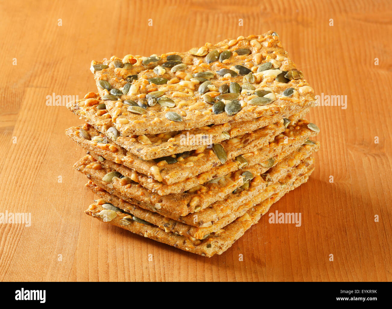 Whole grain crackers with cheddar and pepitas Stock Photo Alamy