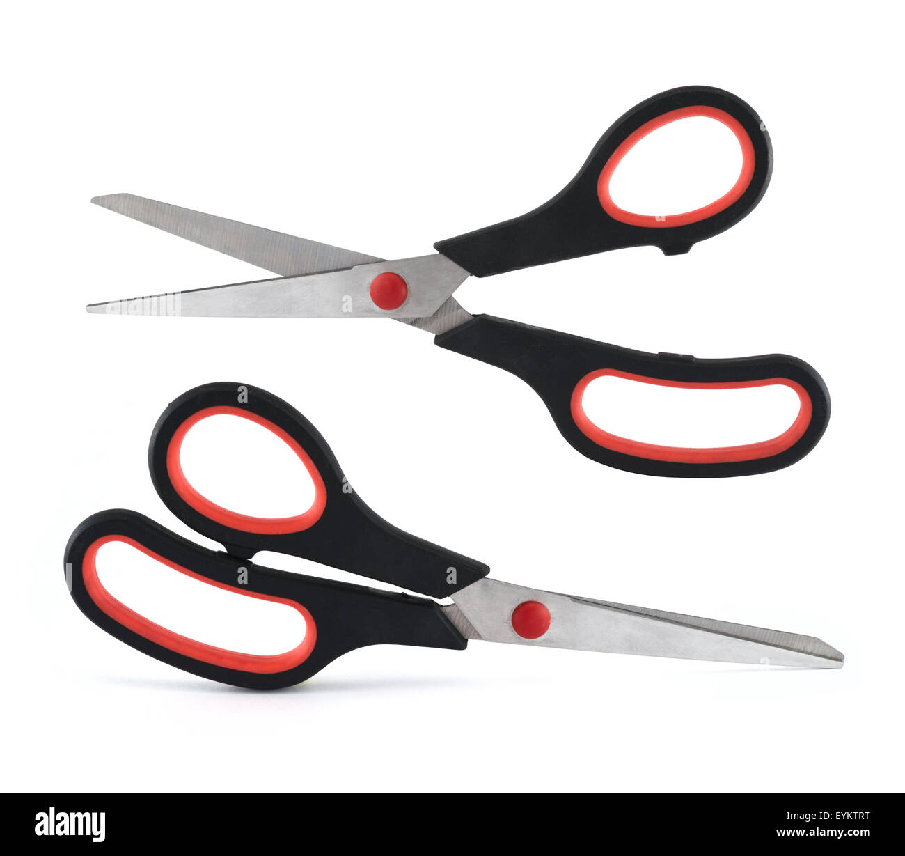 Metal scissors with a black handle, isolated Stock Photo - Alamy