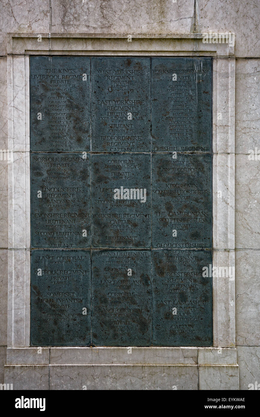 Panel 4 of 8 on the four arms of the Russia Memorial at Brookwood Military Cemetery Stock Photo